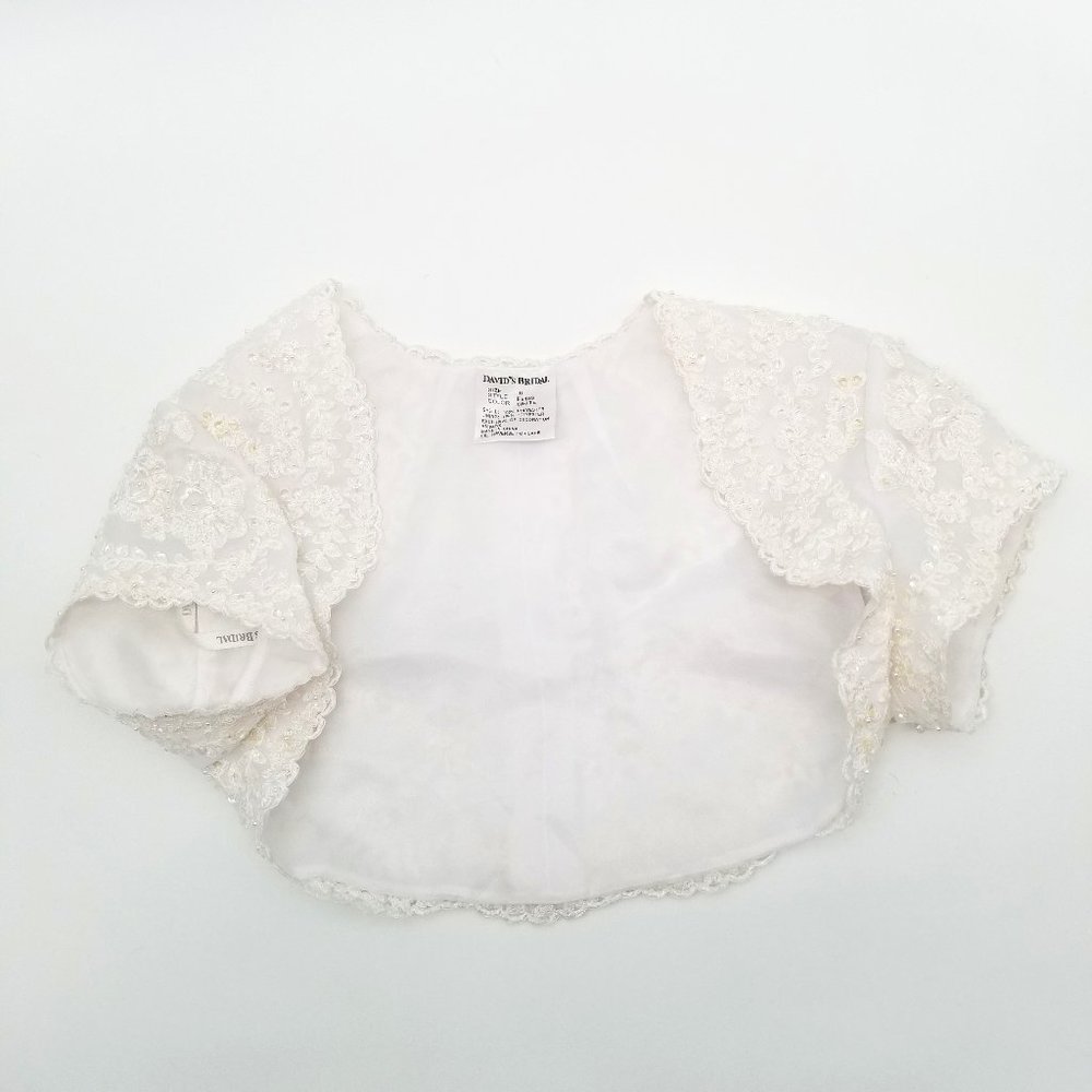 David's Bridal | Sequin Shrug Bolero Jacket - 6
